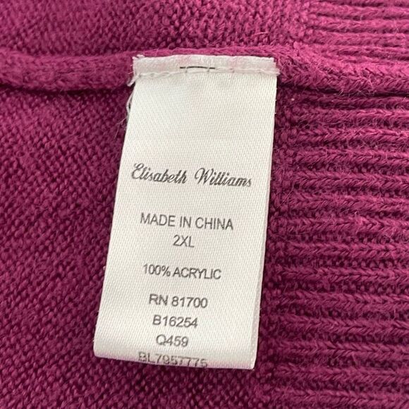 Elisabeth Williams 3/4 Length Sleeve Crew Neck Sweater Size 2X - Picture 5 of 6